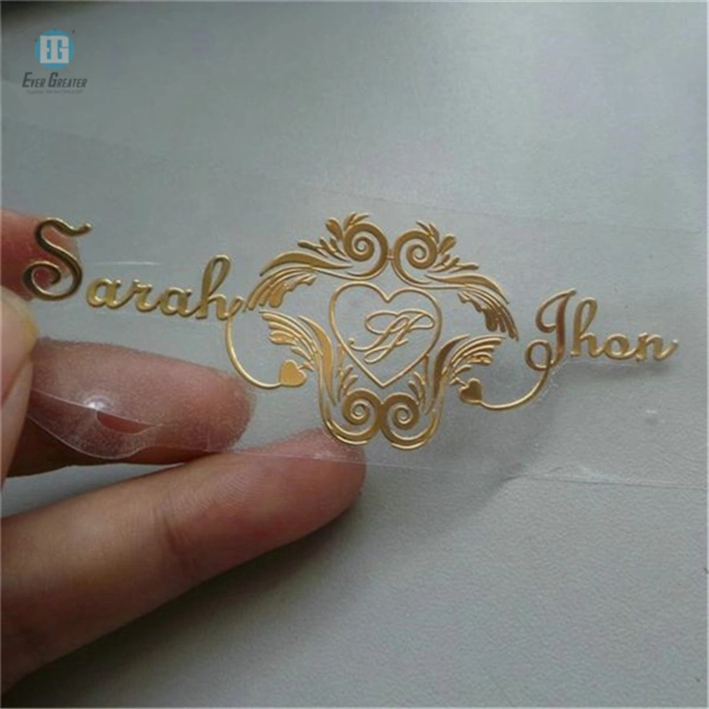Hot Sale Art Decals Adhesive Golden Waterproof Metal Logo Sticker