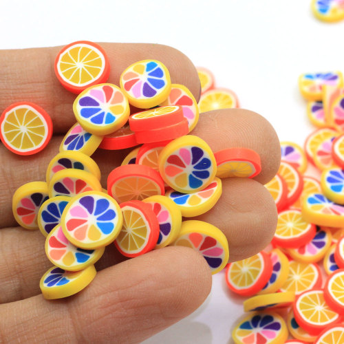 New Charms Bunte runde orange geformte Polymer Clay handgemachte Handwerk Ornamente Diy Nail Arts Clay Factory Supply