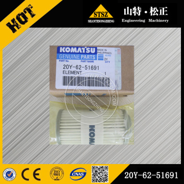 Elemento 20Y-62-51691 do filtro de combustível Komatsu PC200-8