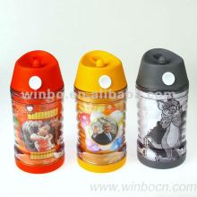 Photo printed inside water bottle with color paper