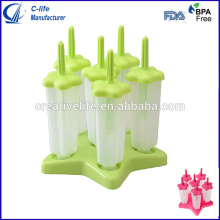 6pcs Set Green Star Popsicle Mold Ice Cube Maker Set