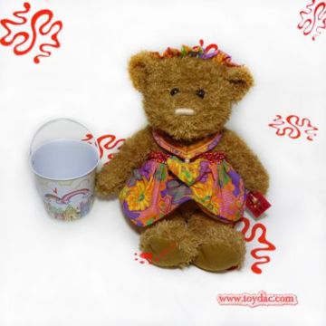 plush cotton dressed teddy bear