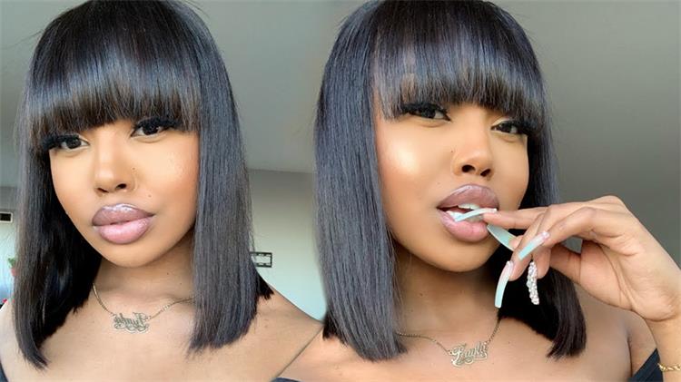 Wholesale Cheap short natural virgin hair bob cut Raw Indian human hair none lace wigs with bangs for black women