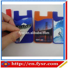 Promotional items high grade tear resistant fashion silicone card holder with screem cleaner