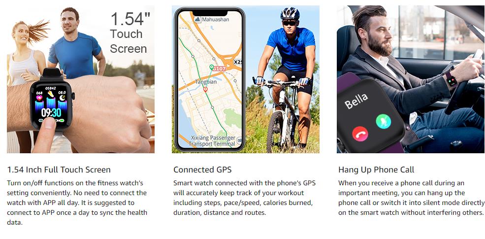 Smart watch detak jantung pelacak aktivitas meter HRV Tekanan Darah Monitor Waterproof Fitness Tracker Watch dengan Sleep Monitor