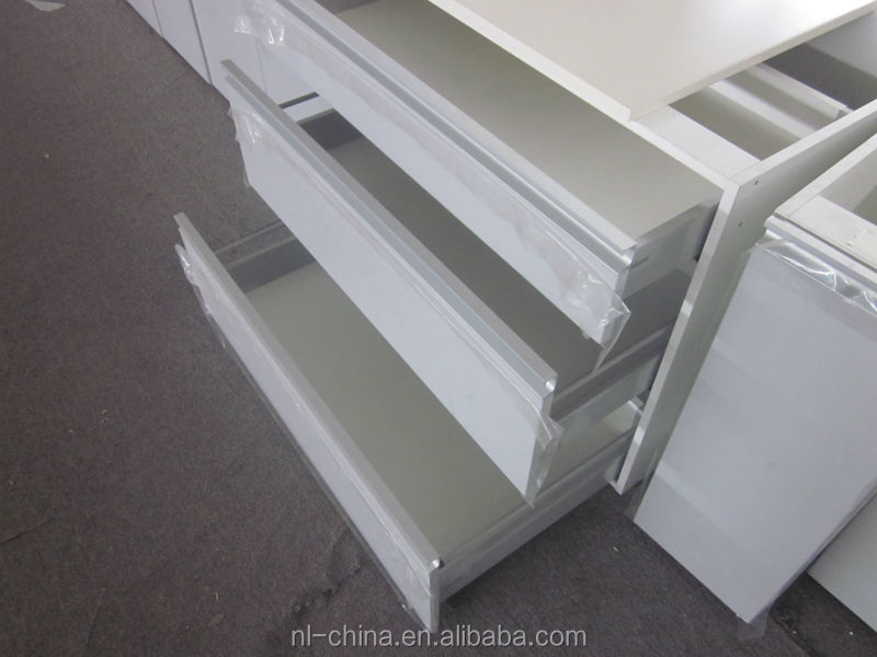 Flat Pack complete Painted Kitchen Furnitures, kitchen cabinet aluminum frame glass door