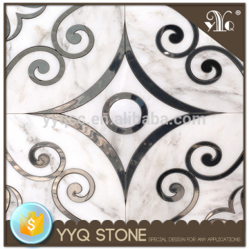 White cream marble mosaic oriental white marble mosaic mosaic floor pattern