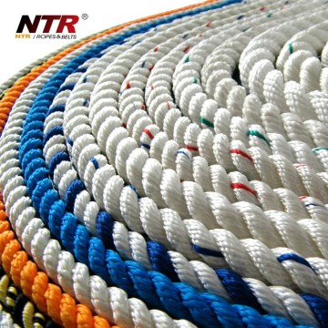 3-ply twisted polypropylene rope with mutiful braiding methods