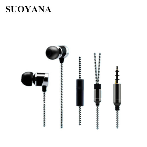 Fabric Cable Customized Design Wired Metal Earphone