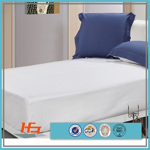 Cheap 50% Cotton 50% Polyester White Elastic Fitted Sheets For Single Size Hotel Bed