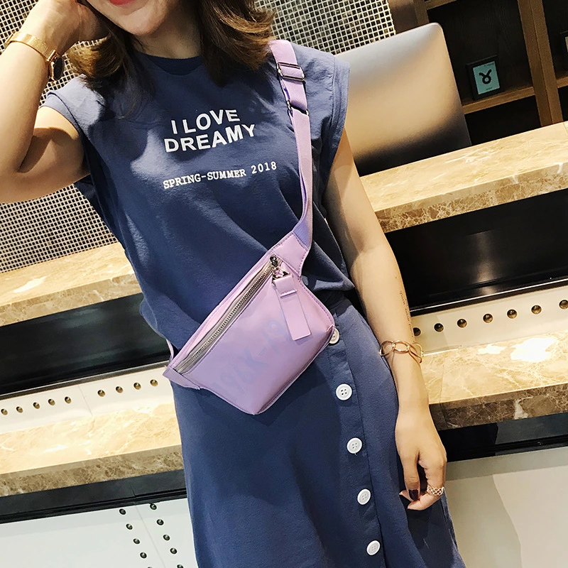 Custom Women Small Colorful Chest Makeup Phone Shoulder Strap Fashion PU Waist Belt Bag with Adjust Shoulder Straps