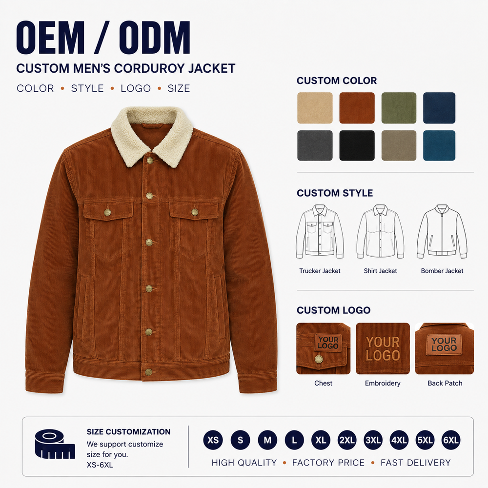 Винтажная мужская рабочая куртка из шерпа с флисовым воротником Vintage Men's Sherpa Fleece Collar Workwear Jacket