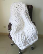 Chunky merino wool queen blanket Pudgy Chunky Hand Knit