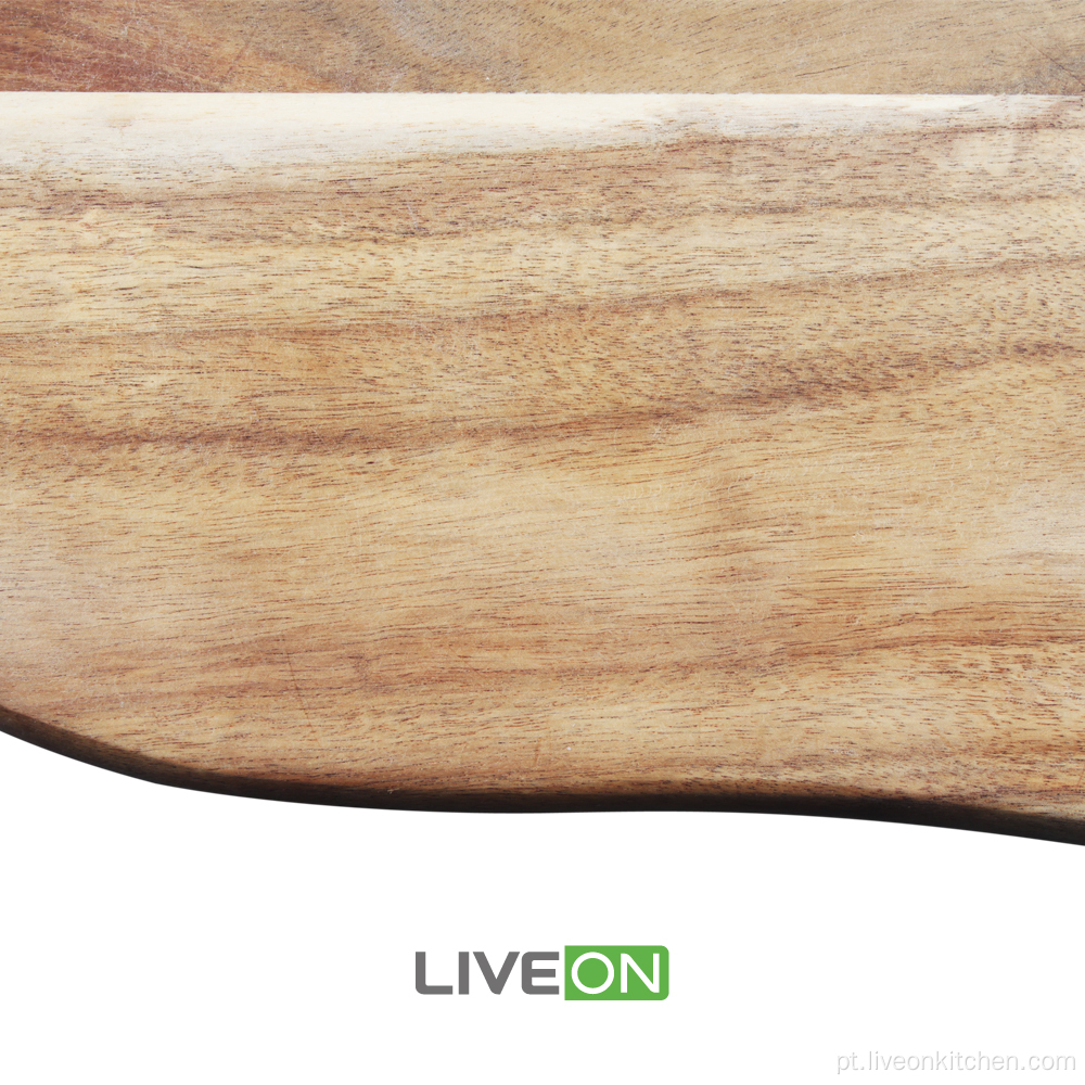 Placa de corte de madeira de acácia de forma irregular