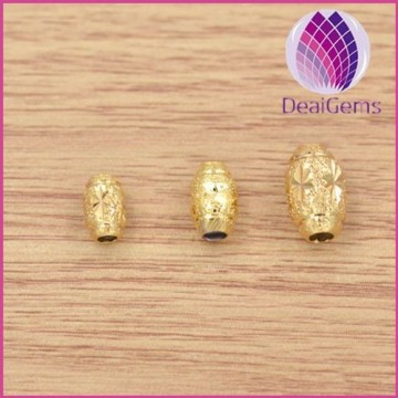 wholesale 4.2x7mm olivary gold plated all types of alloy beads for jewelry making