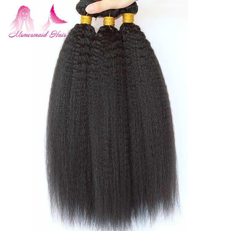 kinky straight hair virgin indian raw unprocessed yaki human hair weave for black women wholesale price