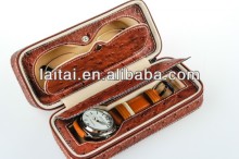 sun glasses box and watch box with ostrich pu leather LT701-OS