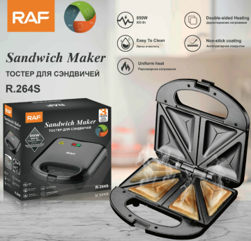 4 Slice Sandwich Maker With Non-stick Coated Plates