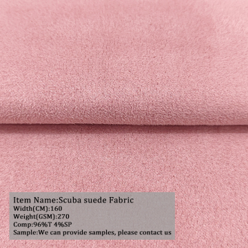 270GSM Plain Dyed Scuba Suede Fabric Garment Material