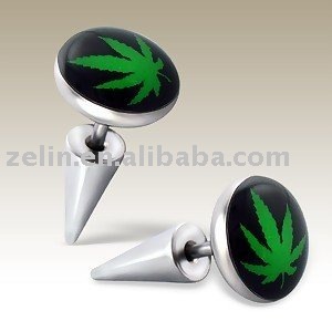 leaf logo earring jewelry body piercing