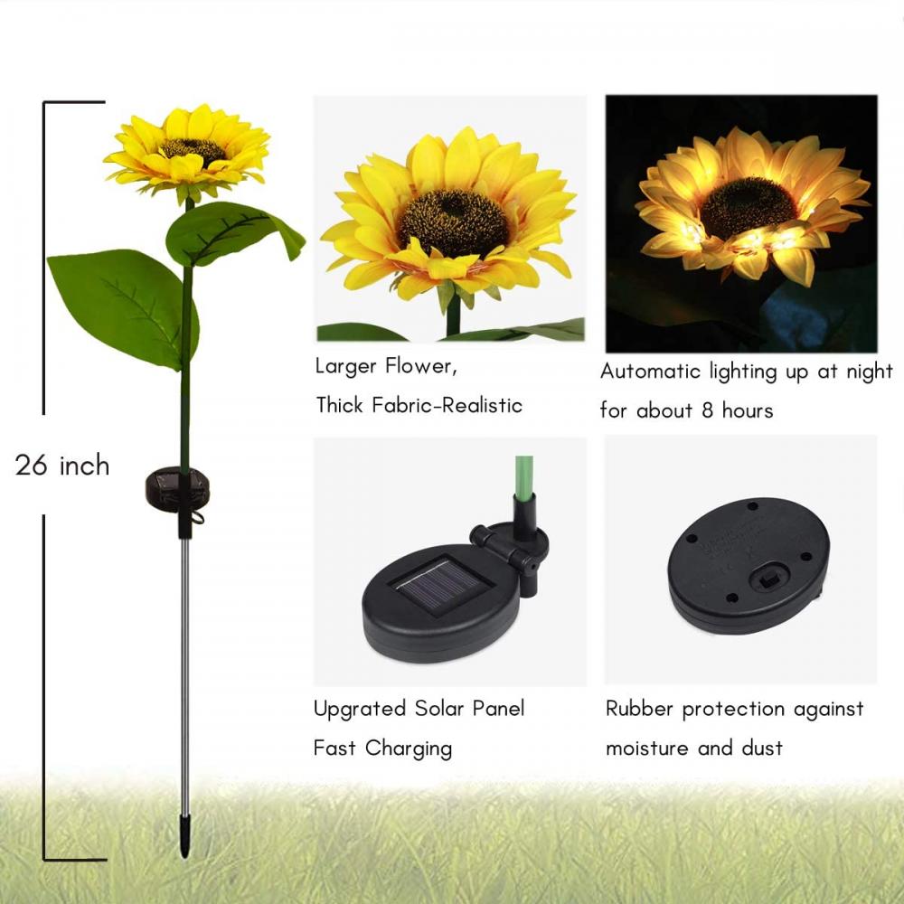 Outdoor Sunflower Solar Garden Decor Wet Yard Paster