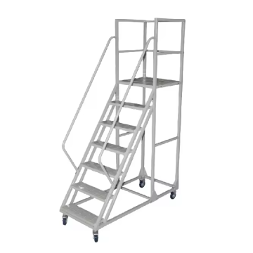 Custom 3 Meter Steel Platform Safety Ladders for Warehouses - Rolling Ladders