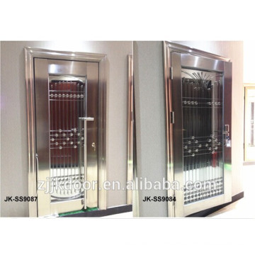 Jk Ss9041 Entrance Stainless Steel Double Swing Glass Safety Security Door Grill Design China Manufacturer Grill security door designs_ latest safety doors, iron, iron pipe, steel, glass. china wooden door pu door fire doors armored doors provider online