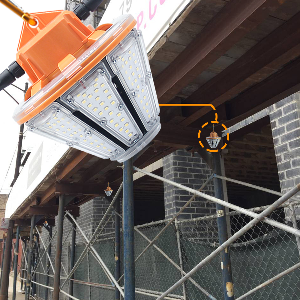 60W Outdoor Construction light Led Temporary work Lighting Ip64 Waterproof String Lights for jobsite