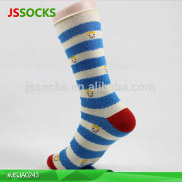 Knee high sock blue strip sock christmas sock