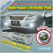 Top selling led lens DC12-24V car led t10 singnal light Creechip 25w t10 led