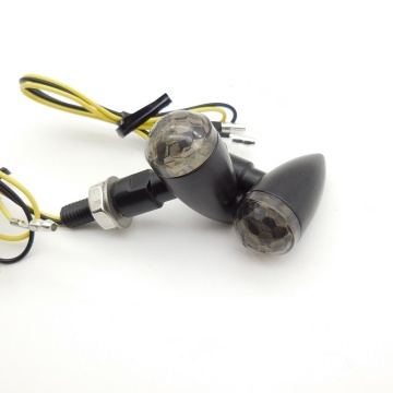 12V Amber Smoke LED Mini Motorcycle Turn Signals for Scooters