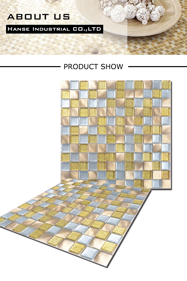 300X300 Color Mixture Glass Aluminum Tile Mosaics for Sale