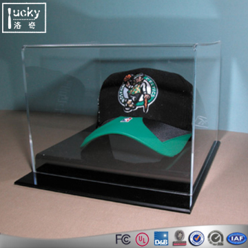 Factory manufacture crystal acrylic baseball hat display case /box