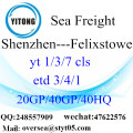 Flete mar del puerto de Shenzhen a Felixstowe