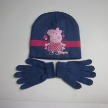 Vente chaude enfants Peppa Pig bonnet gants