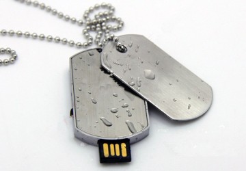 dog tag shape usb flash drive with jewelry keychain