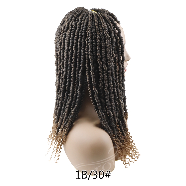 Vigorous Wholesale Fiber Hande Twist Wig Extension Short Darling Brown Pre Plucked Curly African Crochet Braid Hair