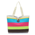 Large canvas tote bag with zipper