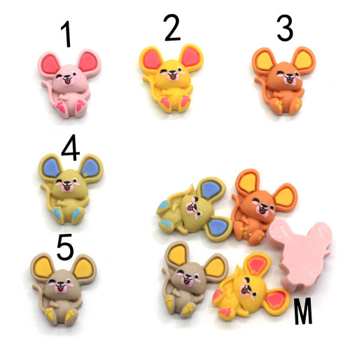 Super Leuke Twee Maten Miniatuur Plat Hars Muis Charms Kawaii Ambachten Hot Selling Slijm Maken Accessoires