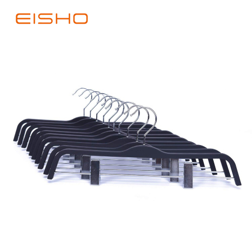 Rubber Coated Clothing Hanger With Clamps