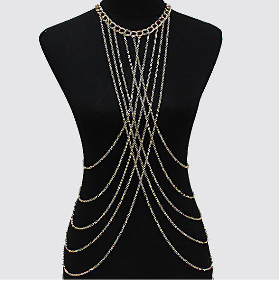 Cross Harness Body Chain Necklace