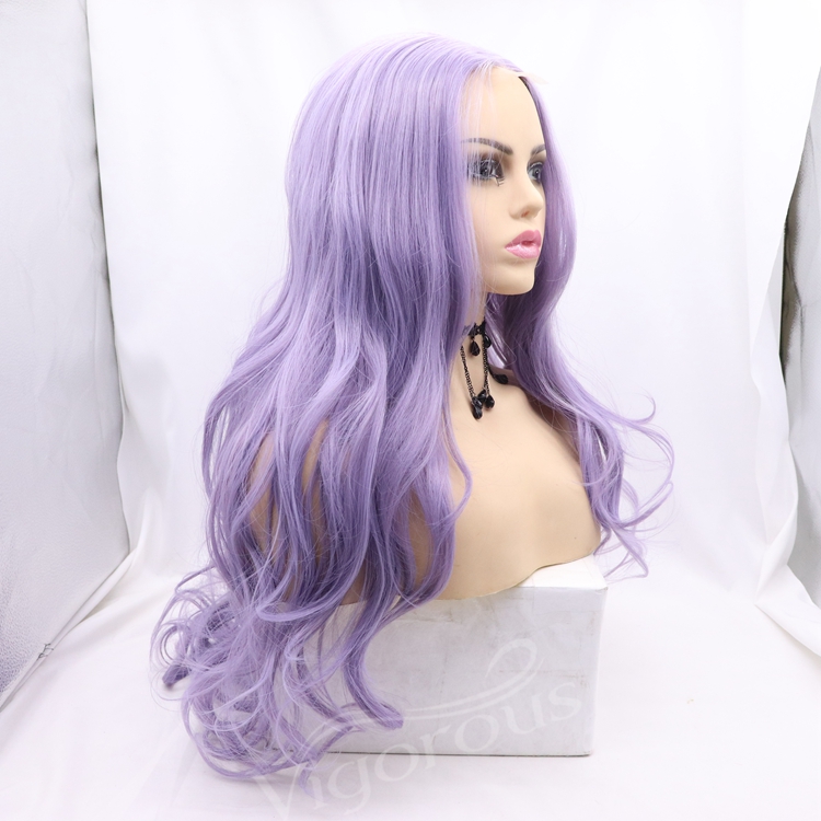 Wholesale high quality long deep wave curl cheap heat resistant synthetic wig small lace front