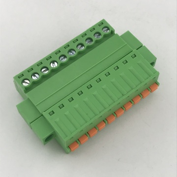 pluggable male and female push button terminal block
