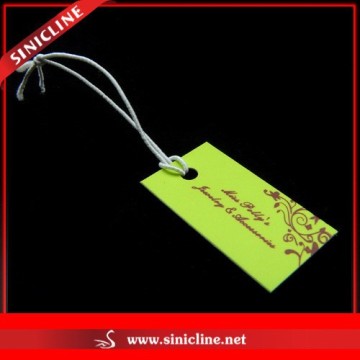 Sinicline Matte Lamination Paper Hang Tag with Elastic String