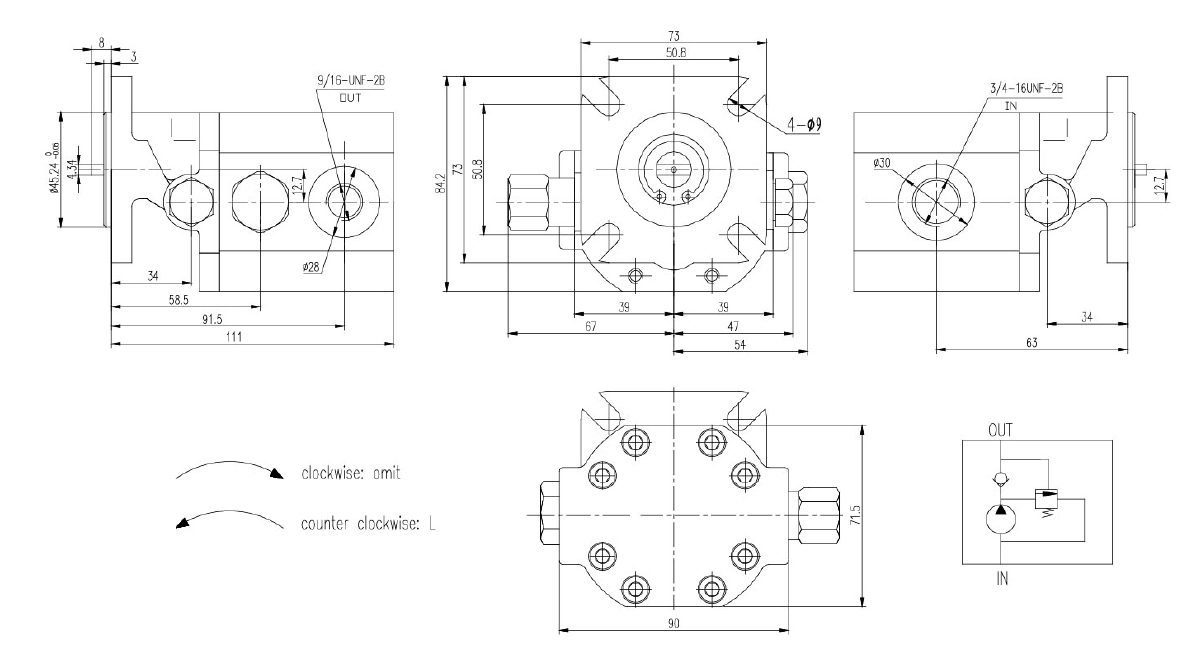Shaft Splitter PT Gear Pump Hydraulic High Pressure Pump