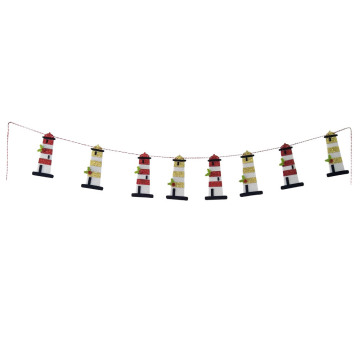 Christmas lighthouse shaped bunting banner