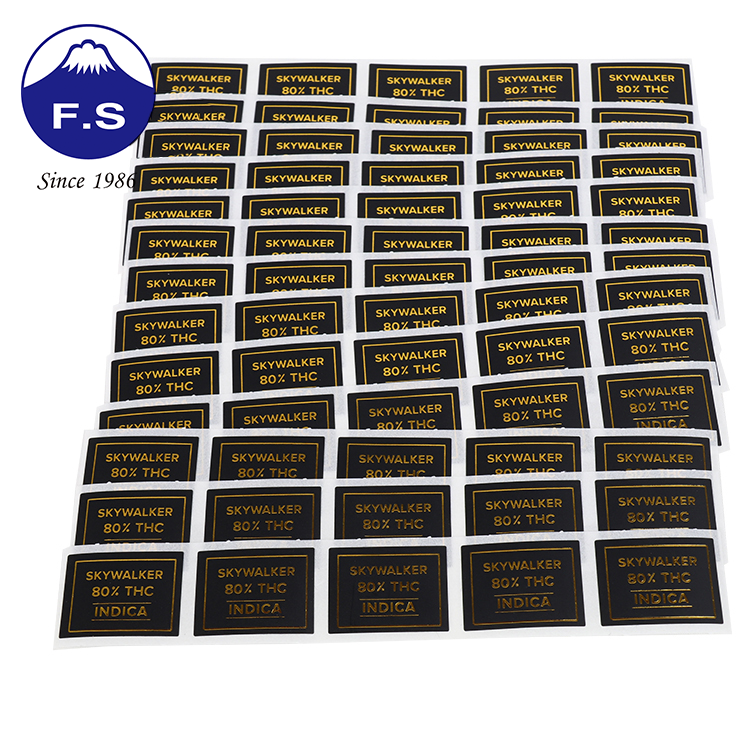 Luxury Gold Foil Product Sticker Custom Waterproof Label