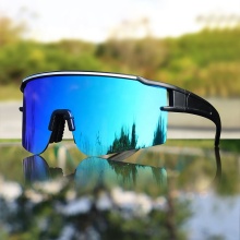 High Quality Blue Wraparound Youth Sunglasses for Sports and Cycling