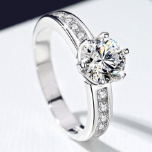 925 Silver Moissanite Engagement Rings for Women: 6.5mm VVS D Quality Moissanite Jewelry