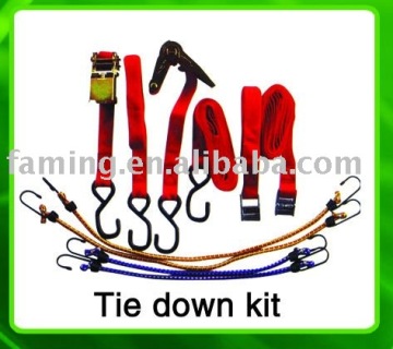 8PC bungee cord and ratchet strap combo